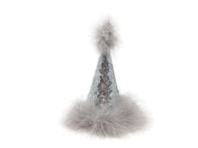 Load image into Gallery viewer, Silver Sequin Dog or Cat party Hat