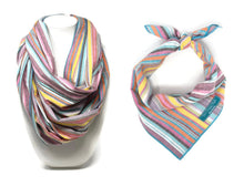 Load image into Gallery viewer, Summer Vibes Dog Bandana with Matching Infinity Scarf, Stripe Dog Bandana, Matching Dog and Owner bandana