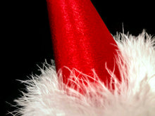 Load image into Gallery viewer, Red Satin Dog Santa Hat, Santa Party Hat, Satin Santa Hat, Pet Santa Hat
