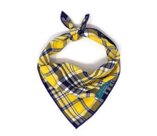 Load image into Gallery viewer, Yellow and Blue Plaid Dog Bandana